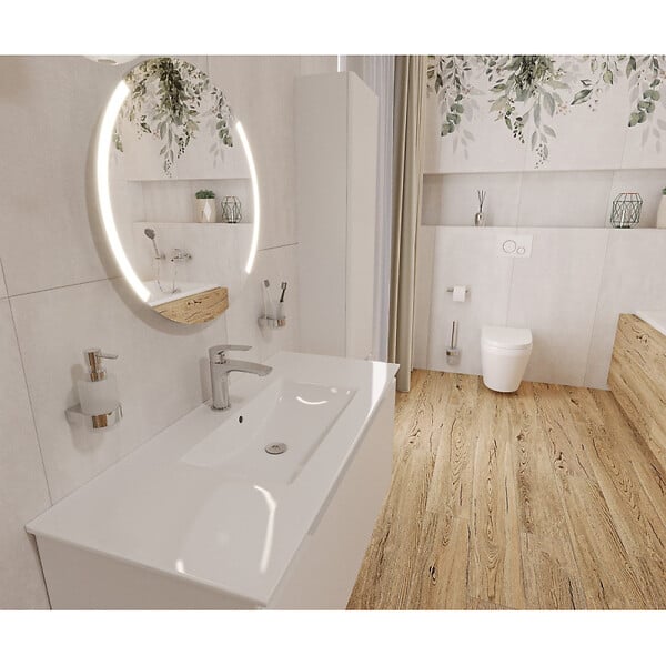 NATUREL - Lavabo 101 x 46 cm en céramique blanc pour meuble – Modena Naturel avec trop-plein (M10046) - large