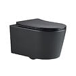 GROHE - Pack WC Bâti-support Rapid SL + WC SAT sans bride noir mat + Abattant softclose + Plaque noire mat - vignette