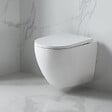 SWISS AQUA TECHNOLOGIES - Pack WC Bâti-support Autoportant + WC sans bride SAT + Abattant SoftClose + Plaque Blanche (SMART-FusionTQ-4) - vignette