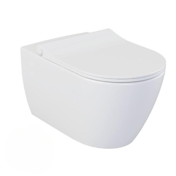 GEBERIT - Pack WC Bati-support Geberit Duofix UP720 extra-plat + WC sans bride Livea Bello + Abattant softclose + Plaque blanche - large