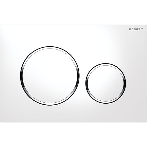 GEBERIT - Pack WC Bati-support Geberit Duofix UP720 extra-plat + WC sans bride Livea Bello + Abattant softclose + Plaque blanche - large