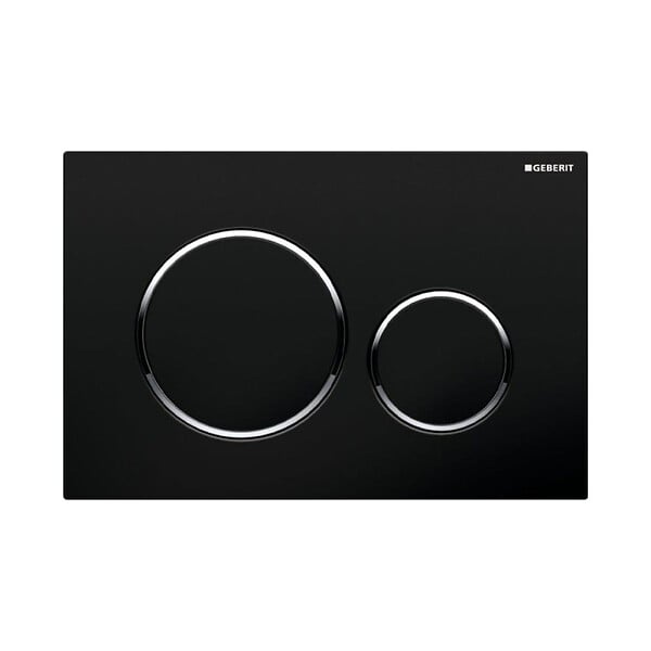 GEBERIT - Pack WC Bati Geberit + WC suspendu Swiss Aqua Technologies sans bride + abattant SoftClose + plaque noire (GebBlack - large