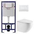 SWISS AQUA TECHNOLOGIES - Pack WC bâti-support léger 112 cm ECO 2L Swiss Aqua Technologies + WC suspendu Swiss Aqua Technologies + plaque (STEST67WR01-FR) - vignette