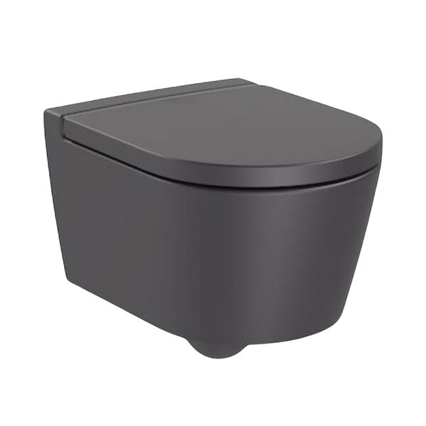 GROHE - Pack WC Bâti-support + WC Roca Inspira onyx sans bride fixations invisibles + Abattant + Plaque noire (RapidSLInspiraO-KF0) - large