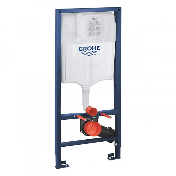 GROHE - Pack WC Bâti-support + WC Roca Inspira onyx sans bride fixations invisibles + Abattant + Plaque noire (RapidSLInspiraO-KF0) - large