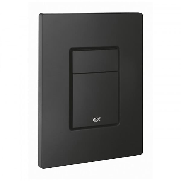 GROHE - Pack WC Bâti-support + WC Roca Inspira onyx sans bride fixations invisibles + Abattant + Plaque noire (RapidSLInspiraO-KF0) - large