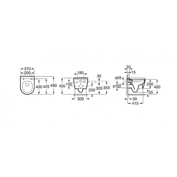 GROHE - Pack WC Bâti-support + WC Roca Inspira onyx sans bride fixations invisibles + Abattant + Plaque noire (RapidSLInspiraO-KF0) - large