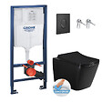 SWISS AQUA TECHNOLOGIES - Swiss Aqua Technologies Pack WC Bâti-support Rapid SL + WC Square Infinitio sans bride noir mat + Abattant softclose + Plaque noire mat - vignette