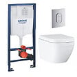GROHE - pack bâti-support Rapid Sl + plaque Arena chrome + cuvette Euro Ceramic Compact + abattant  softclose (euroceramicset2) - vignette