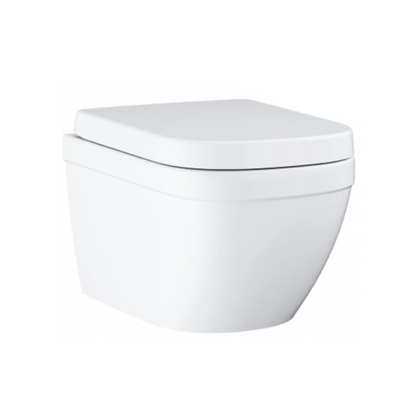GROHE - pack bâti-support Rapid Sl + plaque Arena chrome + cuvette Euro Ceramic Compact + abattant  softclose (euroceramicset2) - large