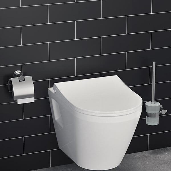 GEBERIT - Pack Autoportant Bati-support Geberit Duofix + WC sans bride Vitra Integra + Abattant softclose + Plaque blanche - large