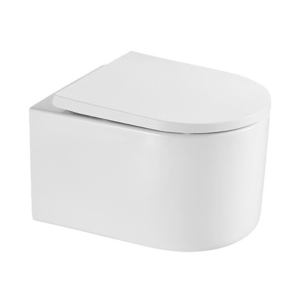 VITRA - Vitra  Pack WC Bâti-support V-Fix + WC sans bride SAT Delano + Abattant SoftClose + Plaque, Blanc Brillant (V-FixDelano-1) - large