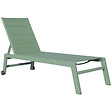 HAPPY GARDEN - Bain de soleil BARBADOS en textilène vert sauge - aluminium vert sauge - vignette
