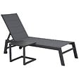 HAPPY GARDEN - Set bain de soleil et table d'appoint BARBADOS en textilène gris - aluminium gris anthracite - vignette
