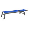 HAPPY GARDEN - Bain de soleil BARBADOS en textilène bleu foncé - aluminium anthracite - vignette