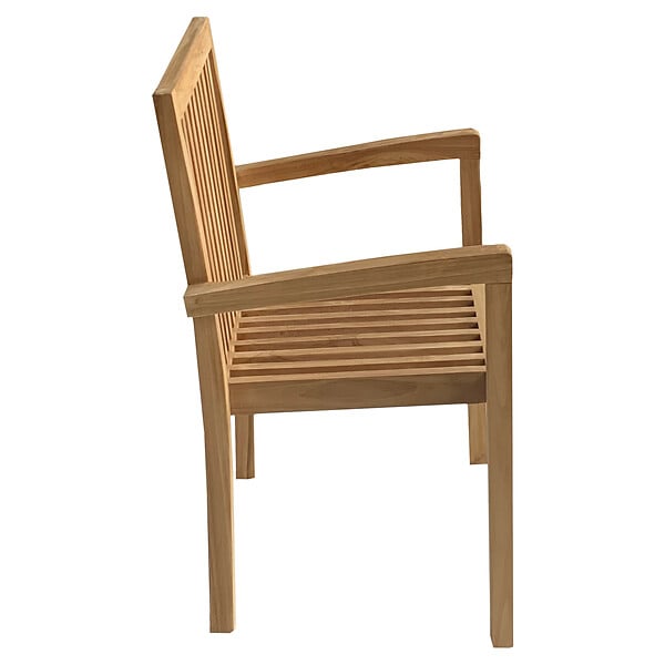 HAPPY GARDEN - Lot de 4 chaises de jardin JAVA empilables en teck - large