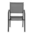 HAPPY GARDEN - Lot de 10 chaises en aluminium anthracite - textilène gris - vignette