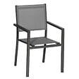 HAPPY GARDEN - Lot de 8 chaises en aluminium anthracite - textilène gris - vignette