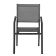 HAPPY GARDEN - Lot de 8 chaises en aluminium anthracite - textilène gris - vignette