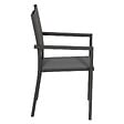 HAPPY GARDEN - Lot de 8 chaises en aluminium anthracite - textilène gris - vignette