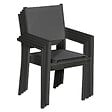 HAPPY GARDEN - Lot de 8 chaises en aluminium anthracite - textilène gris - vignette