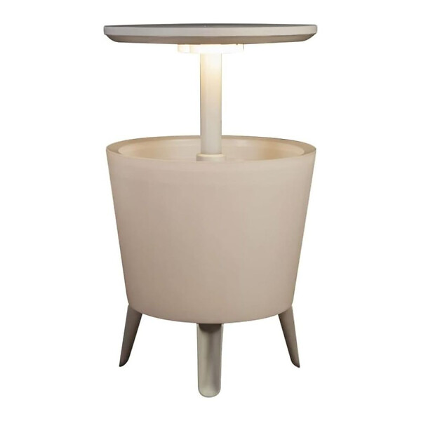 KETER - Keter Cool bar lumineux Glacière lumineuse LED, avec table rétractable, 57x 50 x 50 cm, blanc (231366) - large