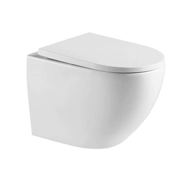 SWISS AQUA TECHNOLOGIES - WC suspendu sans bride Vortex et fixations invisibles, abattant frein de chute (SAT67010RTORP) - large