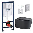 GROHE - Pack WC Bâti-support Rapid SL + WC sans bride SAT, fixations invisibles + Plaque chrome (ARENABLSAT) - vignette