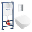 GROHE - Grohe SOLIDO Pack Bâti-support + Cuvette suspendue + Abattant + Plaque chrome (AUTOPORTANT-O.NOVO49-1) - vignette