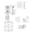 GROHE - Grohe SOLIDO Pack Bâti-support + Cuvette suspendue + Abattant + Plaque chrome (AUTOPORTANT-O.NOVO49-1) - vignette