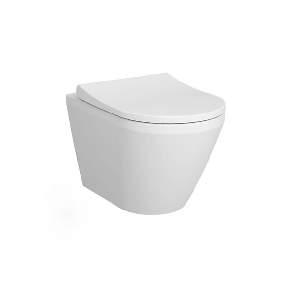 GEBERIT - Pack WC Bati-support Geberit + WC Vitra Integra fixations invisibles + Abattant softclose + Plaque blanche (GebIntegraRimless-B) - large