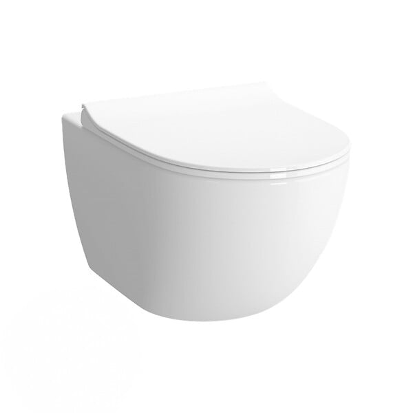 VITRA - Vitra  SENTO Cuvette RIM-EX (sans bride) et abattant ultra-fin avec frein de chute (7748B003-0075 + 120-003R009) - large