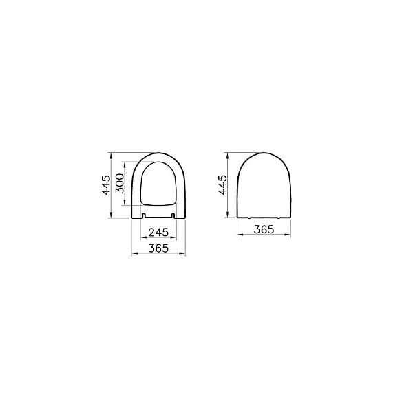 VITRA - Vitra  SENTO Cuvette RIM-EX (sans bride) et abattant ultra-fin avec frein de chute (7748B003-0075 + 120-003R009) - large
