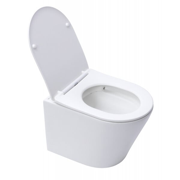 SWISS AQUA TECHNOLOGIES - Swiss Aqua Technologies Infinitio WC suspendu sans bride fixations invisibles, Abattant frein de chute, Blanc mat SATINF010RREXPWM - large