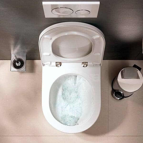 GEBERIT - Pack WC Bati-support Geberit Duofix + WC sans bride EluPura Original S + Abattant soft close + Plaque blanche (EluPuraSGeb3) - large