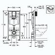 GROHE - Pack WC Bâti-support Rapid SL + WC sans bride LIVEA Bello + Abattant softclose + Plaque Chrome (RapidSL-Bello-1) - vignette