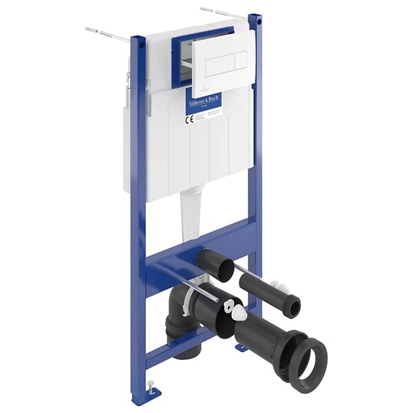 VILLEROY & BOCH - Pack WC Bâti-support Villeroy & Boch Viconnect + WC Vitra Normus + Abattant frein de chute + Plaque blanche (ViConnectNormus-2) - large
