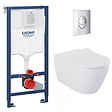 GROHE - Pack WC Bâti-support Rapid SL + WC sans bride LIVEA Bello + Abattant softclose + Plaque Chrome (RapidSL-Bello-2) - vignette