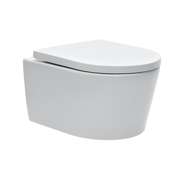 GEBERIT - Pack WC Bati-support Geberit + WC Swiss Aqua Technologies sans bride + abattant SoftClose + plaque blanche (SLIM-SATrimless-H) - large