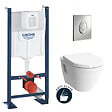 GROHE - Grohe Pack WC Bâti Rapid SL Autoportant + WC suspendu Vitra S50 + Abattant soft close + Plaque chrome + Set d'isolation phonique - vignette
