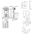 GROHE - Pack WC Bâti-support autoportant Solido + Cuvette sans bride Cersanit + Abattant SoftClose + Plaque chrome (AUTOPORTANTMILLE.2) - vignette