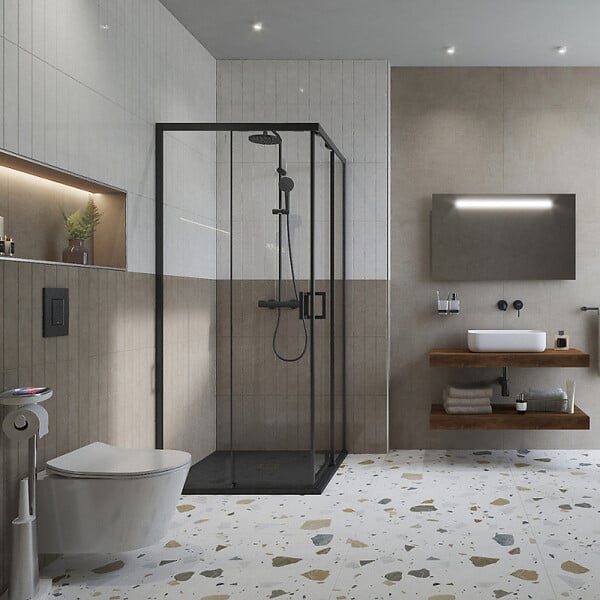 GROHE - Pack WC Bâti-support Rapid SL + WC sans bride SAT Brevis + Abattant slim, softclose + Plaque chrome (RapidSL-Brevis-1) - large