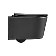 SWISS AQUA TECHNOLOGIES - Swiss Aqua Technologies WC suspendu sans bride et fixations invisibles + abattant frein de chute, Noir mat (BLACKSATRIMLESS-SP) - vignette