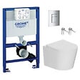 GROHE - Pack WC bâti-support Rapid SL + WC suspendu sans bride + abattant SoftClose + plaque chrome (RSL082CETOR1) - vignette