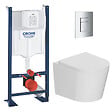 GROHE - Pack WC bâti-support autoportant Rapid SL 113 cm + WC sans bride + abattant SoftClose + plaque chrome (PROCETOR1SP) - vignette
