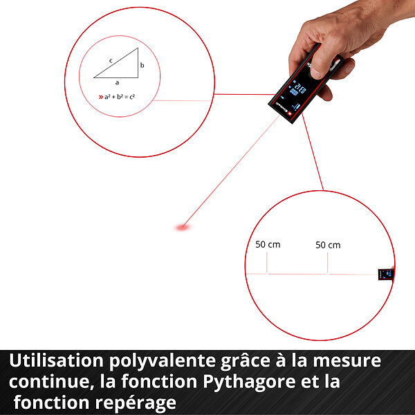 EINHELL - Télémètre laser TC-LD 60 R - 60 m - large