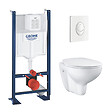 GROHE - Pack Bâti autoportant Rapid SL + Cuvette suspendue sans bride Bau Ceramic + Abattant déclipsable (ProjectBauClassic-3) - vignette