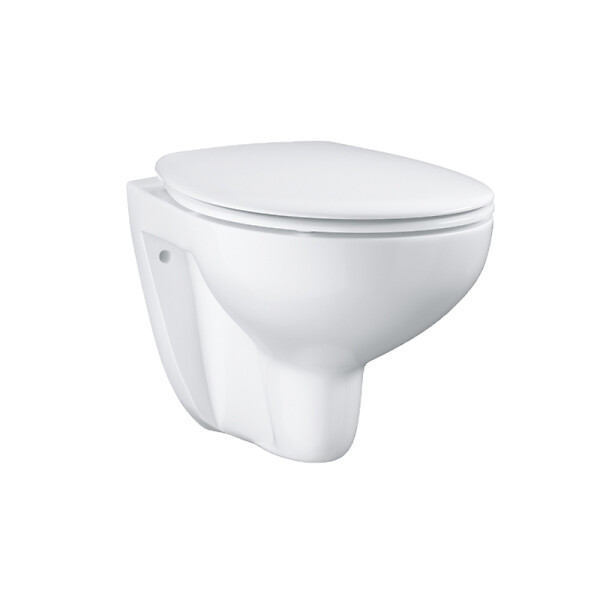 GROHE - Pack Bâti autoportant Rapid SL + Cuvette suspendue sans bride Bau Ceramic + Abattant déclipsable (ProjectBauClassic-3) - large