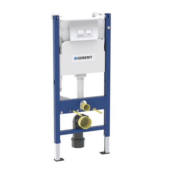 GEBERIT - Bâti-support DUOFIXBasic pour toilettes suspendues, avec Plaque de déclenchement Delta chrome (458.141.21.1) - large
