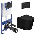 VILLEROY & BOCH - Pack WC bâti-support sol-mur Villeroy & Boch + WC suspendu sans bride Ceramia + abattant SoftClose + plaque noire (VCNBLCETOR4) - vignette
